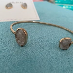 Stella & Dot Druzy Bracelet & Studs